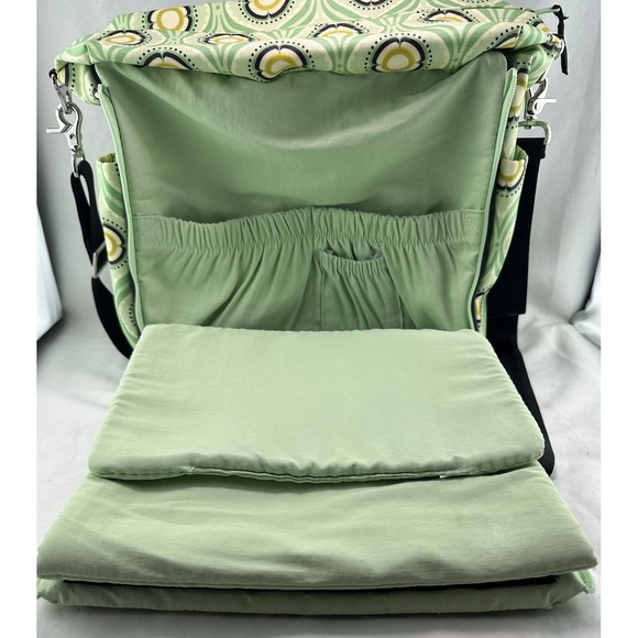 PETUNIA PICKLE BOTTOM Boxy Backpack DIAPER BAG Changing Pad Aqua Floral - Picture 11 of 13